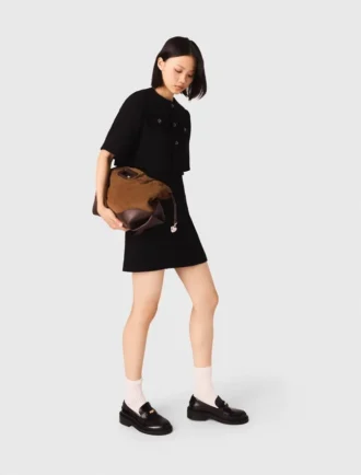 Vestido 2 em 1 em tweed brilhante