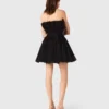 Vestido bustier em tule e organza