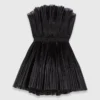 Vestido bustier em tule e organza