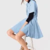Vestido camisa com corte evasê