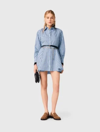 Vestido camisa com strass
