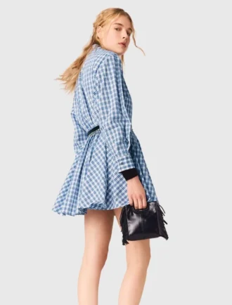 Vestido camisa com strass
