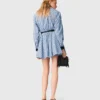 Vestido camisa com strass