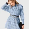 Vestido camisa com strass