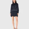 Vestido camisa esvoaçante com tachas