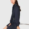 Vestido camisa esvoaçante com tachas