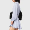 Vestido camisa esvoaçante com tachas