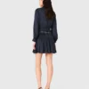 Vestido camisa esvoaçante com tachas