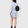 Vestido camisa esvoaçante com tachas
