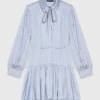 Vestido camisa esvoaçante com tachas