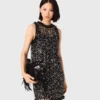 Vestido com lantejoulas florais