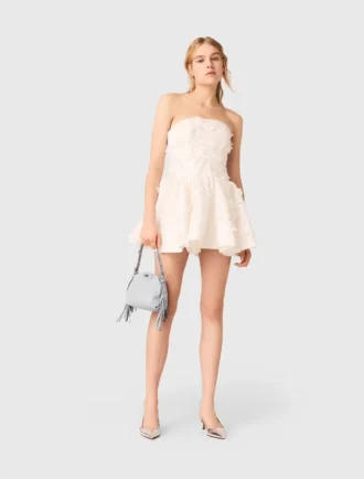 Vestido curto com corpete bordado