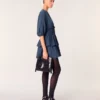 Vestido curto com folhos