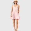 Vestido curto de algodão com corte evasê