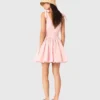 Vestido curto de algodão com corte evasê