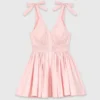 Vestido curto de algodão com corte evasê