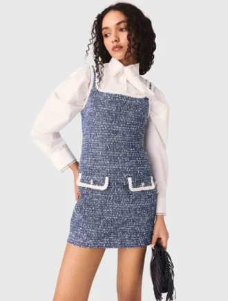 Vestido curto de tweed