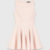 Vestido curto de tweed com corte evasê