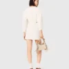 Vestido curto de tweed com mangas balão