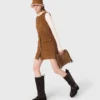 Vestido curto de veludo cotelê