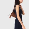 Vestido curto em mistura de linho