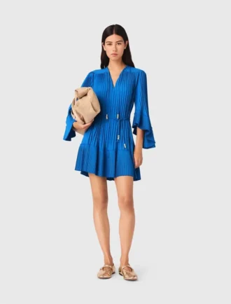 Vestido curto plissado