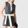 Vestido de corte ajustado com efeito em camadas