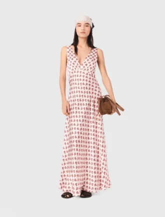 Vestido de seda estampado