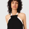 Vestido de smoking em crepe pesado