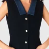 Vestido de tweed com detalhes em ganga