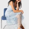 Vestido em croché com forro removível