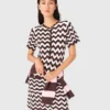 Vestido em croché em ziguezague