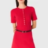 Vestido em malha com mini canelado