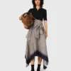 Vestido estampado em dois tons