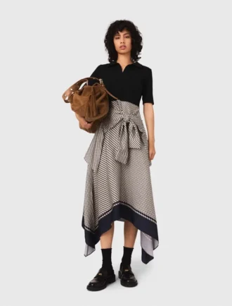 Vestido estampado em dois tons