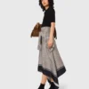 Vestido estampado em dois tons