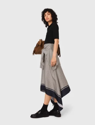Vestido estampado em dois tons
