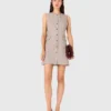 Vestido justo com mini strass