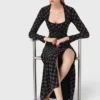 Vestido maxi com contas e strass