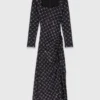 Vestido maxi com contas e strass
