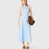Vestido maxi com costas abertas