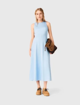 Vestido maxi com costas abertas