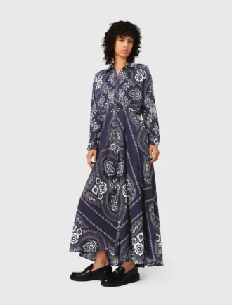 Vestido maxi com estampado bandana