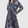 Vestido maxi com estampado bandana
