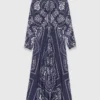 Vestido maxi com estampado bandana
