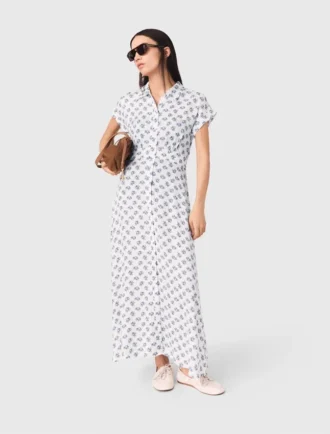 Vestido maxi com estampado jacquard