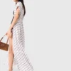 Vestido maxi com estampado jacquard