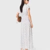 Vestido maxi com estampado jacquard
