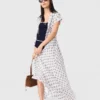 Vestido maxi com estampado jacquard