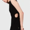 Vestido maxi com recorte na cintura